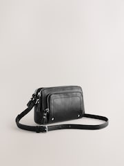Black Double Zip Cross Body Bag - Image 1 of 7