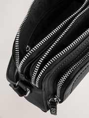 Black Double Zip Cross Body Bag - Image 5 of 7