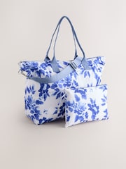 Blue Floral Foldaway Shoulder Bag - Image 1 of 5