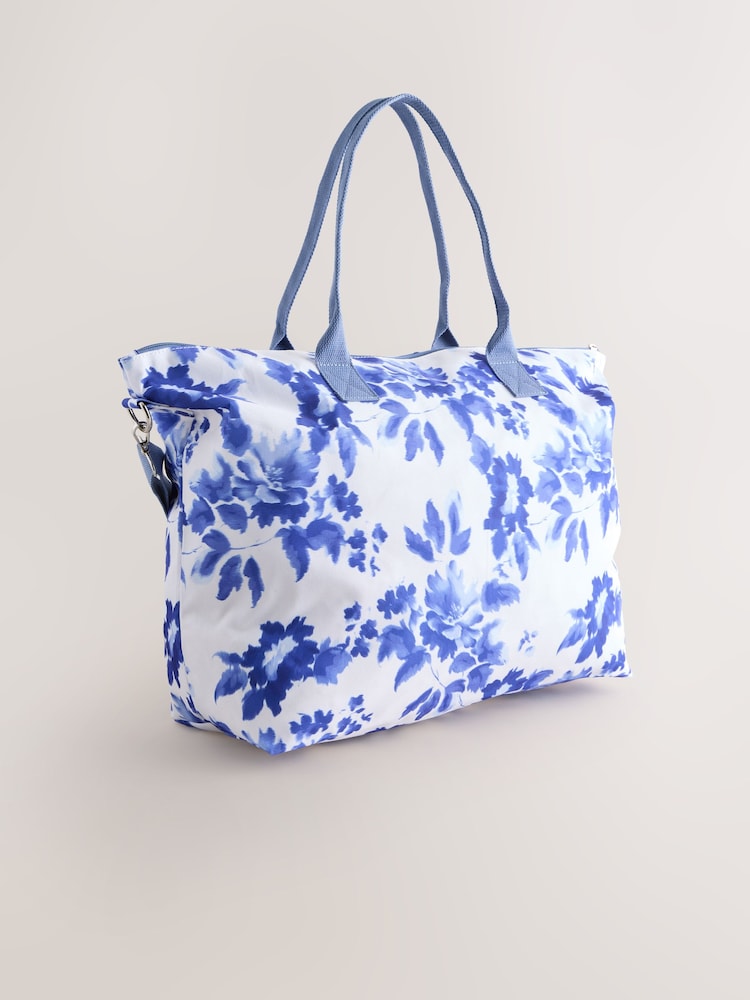 Blue Floral Foldaway Shoulder Bag - Image 2 of 5