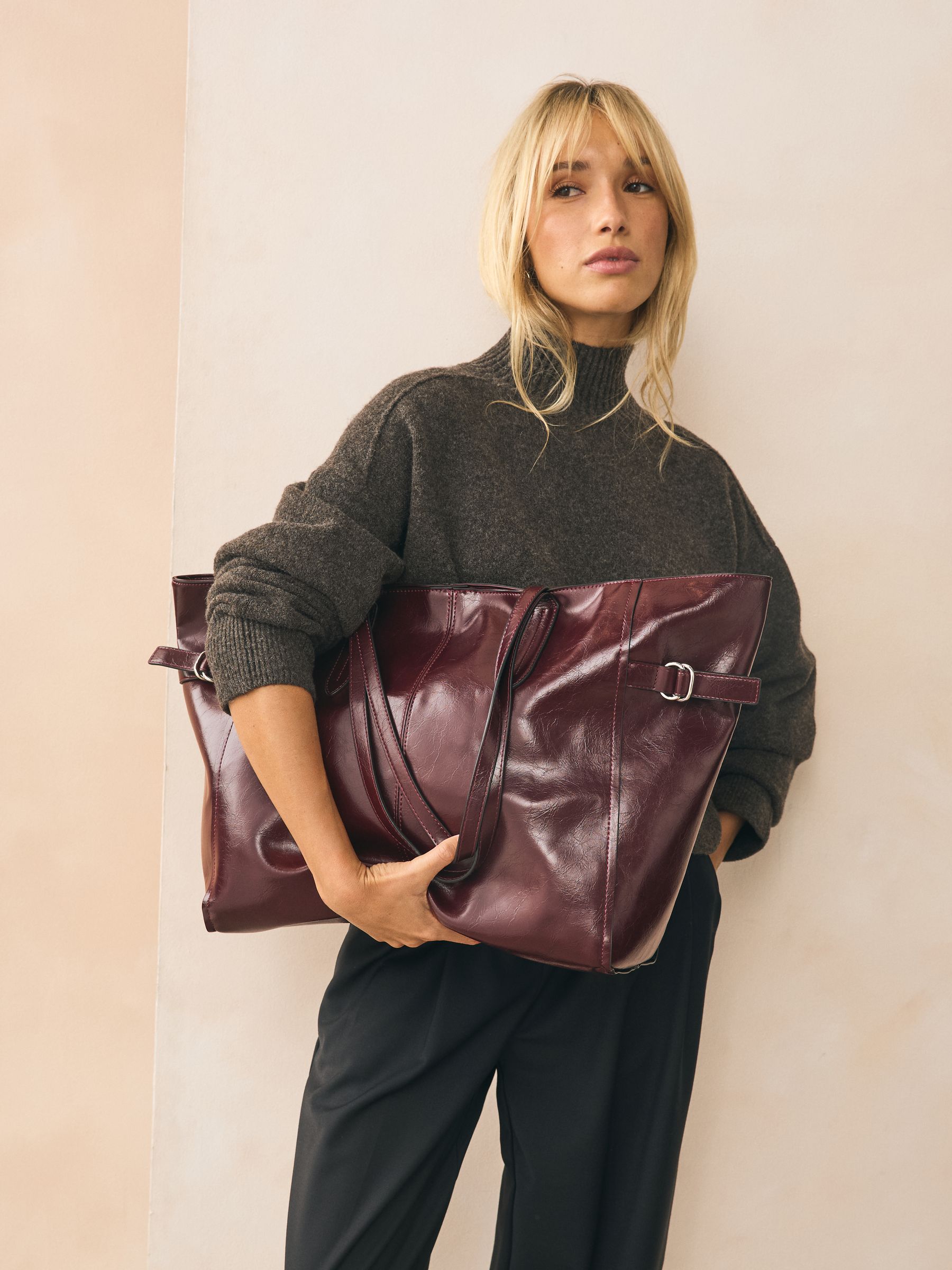 Berry Red Large Shoulder Bag