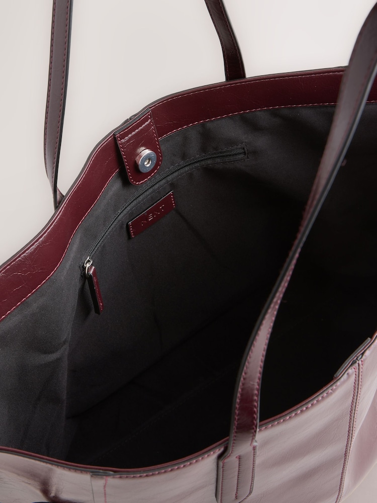 Berry Red Large Shoulder Bag - Image 6 of 6