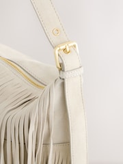 Bone Leather Fringe Boho Shoulder Bag - Image 4 of 5