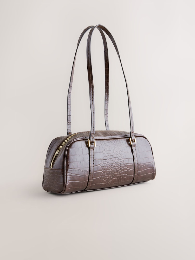 Chocolate Brown Bowler Bag - Image 1 of 4