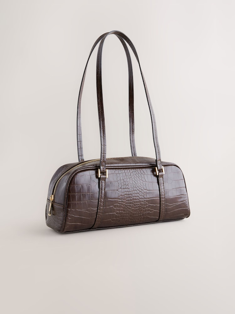 Chocolate Brown Bowler Bag - Image 2 of 4