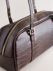 Chocolate Brown Bowler Bag - Image 3 of 4