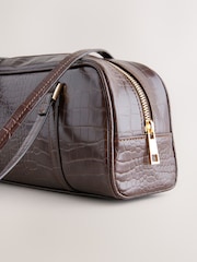 Chocolate Brown Bowler Bag - Image 4 of 4
