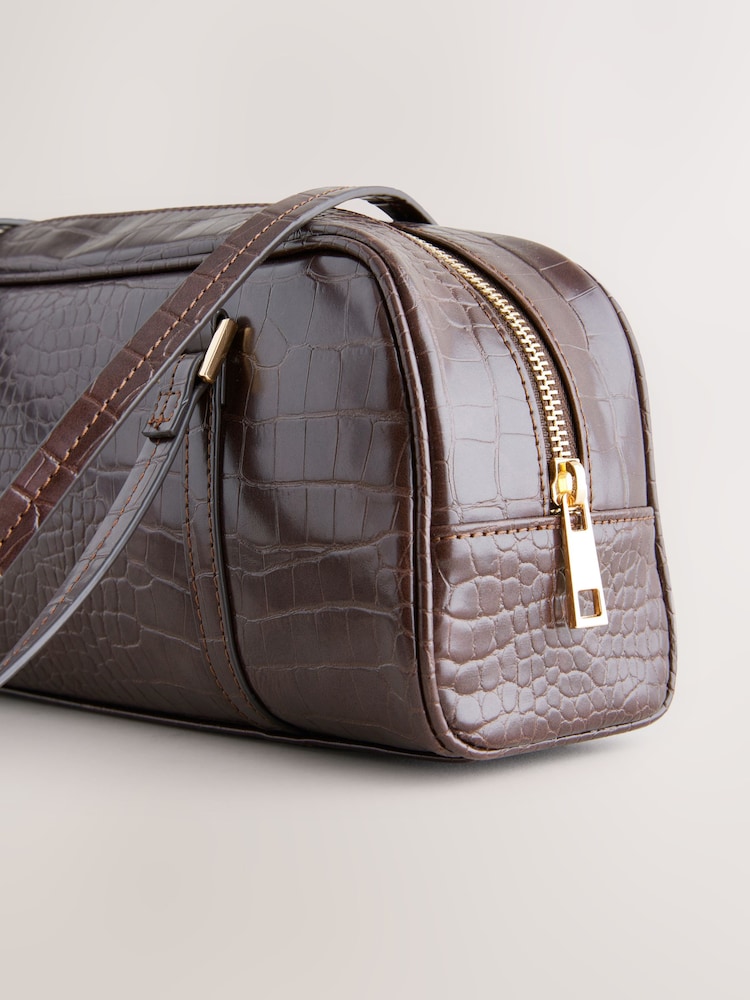 Chocolate Brown Bowler Bag - Image 4 of 4