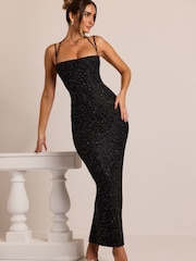 Oh Polly Monte Carlo Embellished Cowl Neck Maxi Dress - صورة 1 من 5