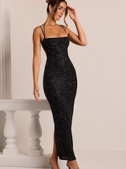 Oh Polly Monte Carlo Embellished Cowl Neck Maxi Dress - صورة 2 من 5