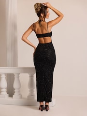 Oh Polly Monte Carlo Embellished Cowl Neck Maxi Dress - صورة 3 من 5