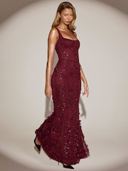 Oh Polly Vasanta Embellished Applique Soft Scoop Corset Gown - 圖片 6，共 7