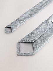 Azul - Corbata con estampado de cachemir y alfiler de corbata - Imagen 3 de 3