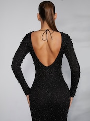 Oh Polly Vienna Long Sleeve Embellished Backless Maxi Dress - 圖片 5，共 5