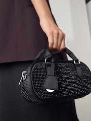 Black Mini Bowler Bag - Image 6 of 10