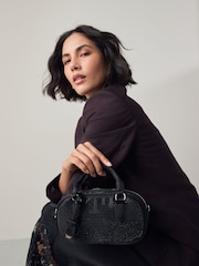 Black Mini Bowler Bag - Image 7 of 10