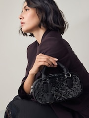 Black Mini Bowler Bag - Image 8 of 10