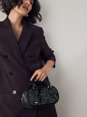 Black Mini Bowler Bag - Image 9 of 10