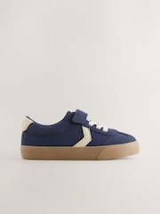 Navy Blue Standard Fit (F) Touch Fastening Elastic Lace Trainers - Image 5 of 8