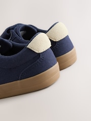 Navy Blue Standard Fit (F) Touch Fastening Elastic Lace Trainers - Image 6 of 8