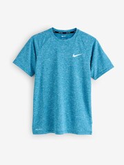 Nike Teal Blue Short Sleeve Hydroguard Sun Safe Rash Vest Top - Image 1 of 1