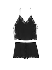 Victoria's Secret Black Modal Rib Lace Cami Set - Image 3 of 3