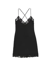 Victoria's Secret Black Modal Rib Tie Back Slip Dress - Image 3 of 3