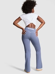 Victoria's Secret PINK Dusty Iris Blue Cotton Foldover Flare Leggings - Image 2 of 4
