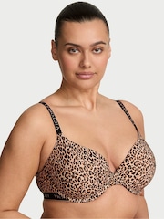Victoria's Secret Leopard Brown Lightly Lined Demi Cotton Logo Bra - Image 1 of 3
