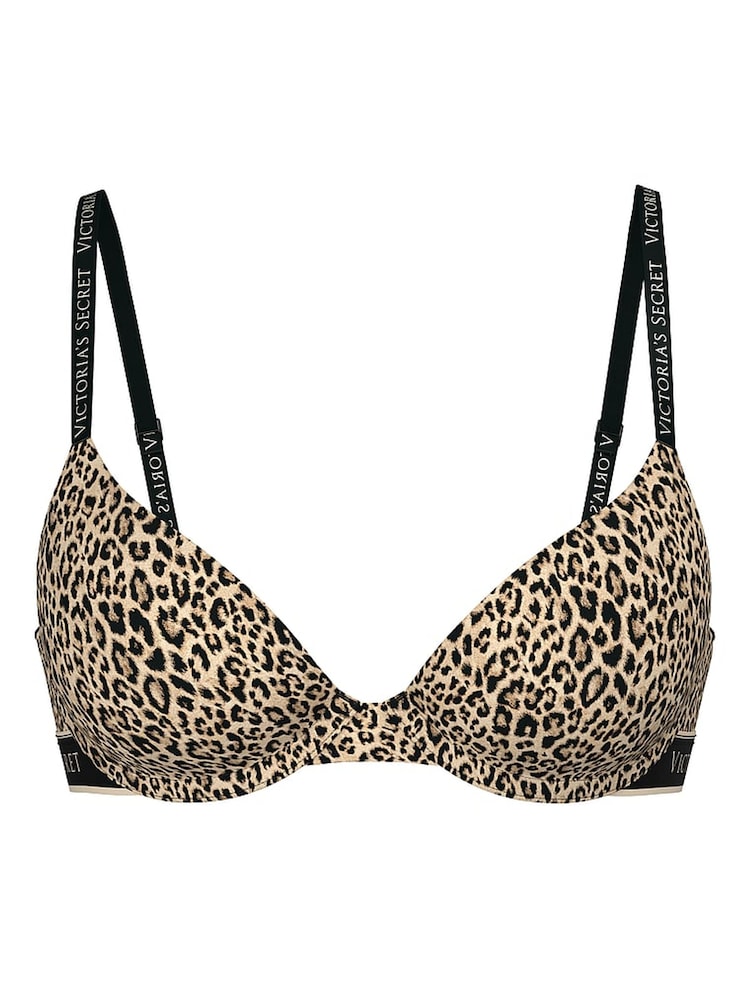 Victoria's Secret Leopard Brown Lightly Lined Demi Cotton Logo Bra - Image 3 of 3