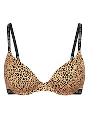 Victoria's Secret Leopard Brown Full Cup Push Up Cotton Logo Bra - Image 1 of 2