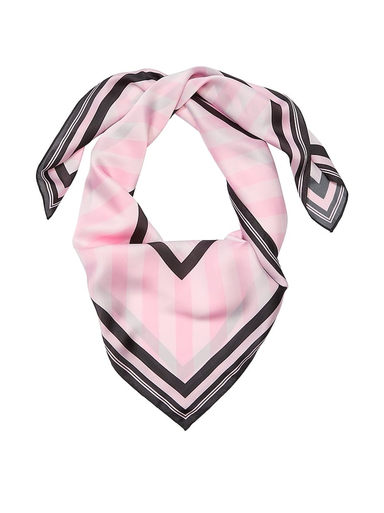Victoria's Secret Heritage Stripe Pink Satin Scarf - Image 1 of 2 Victoria's Secret Heritage Stripe Pink Satin Scarf - Image 1 of 2
