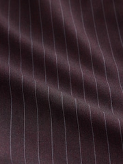 Burgundy Red Textured Stripe A-Symmetric Midi Skirt - Image 2 of 3