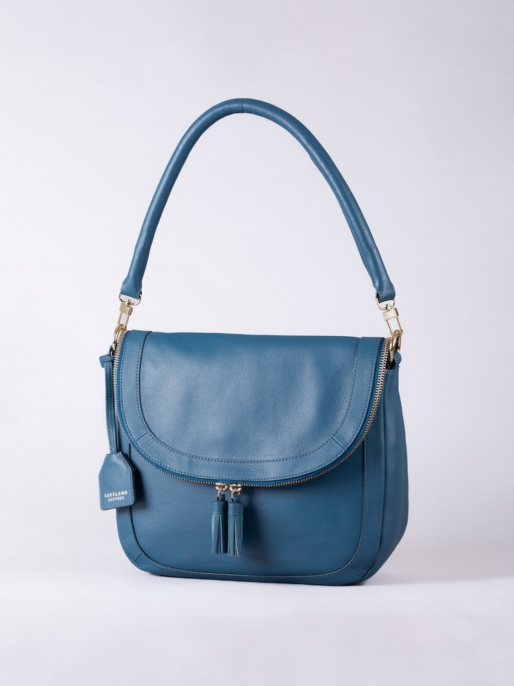 Lakeland Leather Blue Tarraby Crossbody Bag - Image 1 of 6