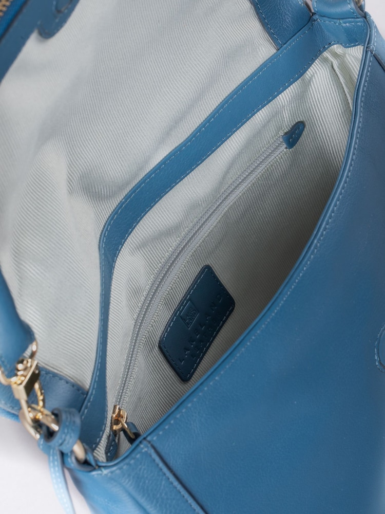Lakeland Leather Blue Tarraby Crossbody Bag - Image 6 of 6
