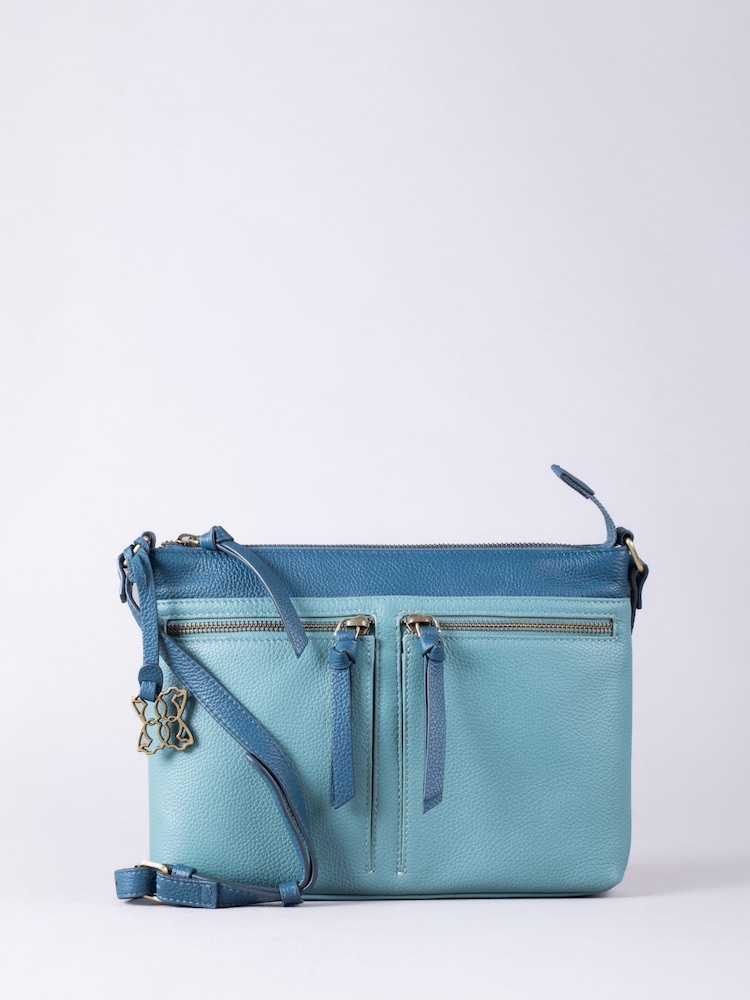 Lakeland Leather Blue Beetham Cross-Body Bag - Image 2 of 6