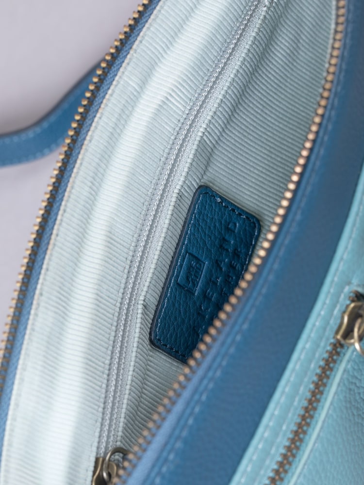 Lakeland Leather Blue Beetham Cross-Body Bag - Image 6 of 6