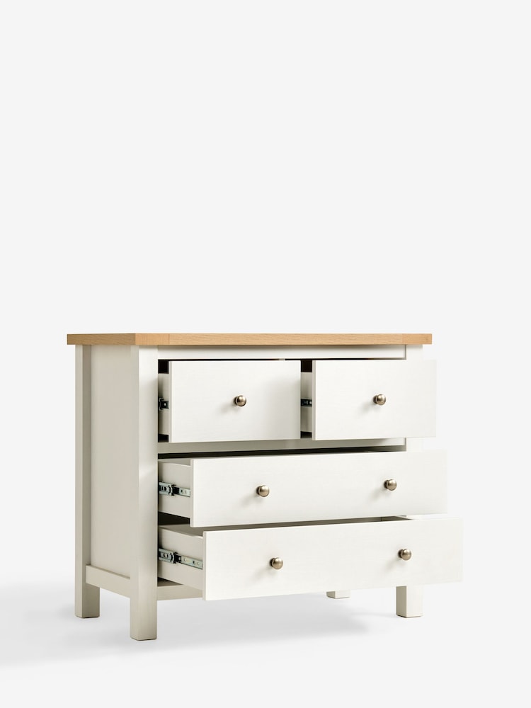 Chalk Malvern Paint Effect 4 Drawer Bedside Table - Image 8 of 8