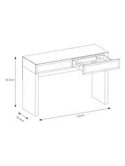 White Sloane Glass Collection Luxe 2 Drawer Console Dressing Table - Image 4 of 9
