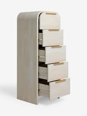 Light Natural Mia Oak Effect 5 Drawer Tall Chest of Drawers - Image 5 of 8