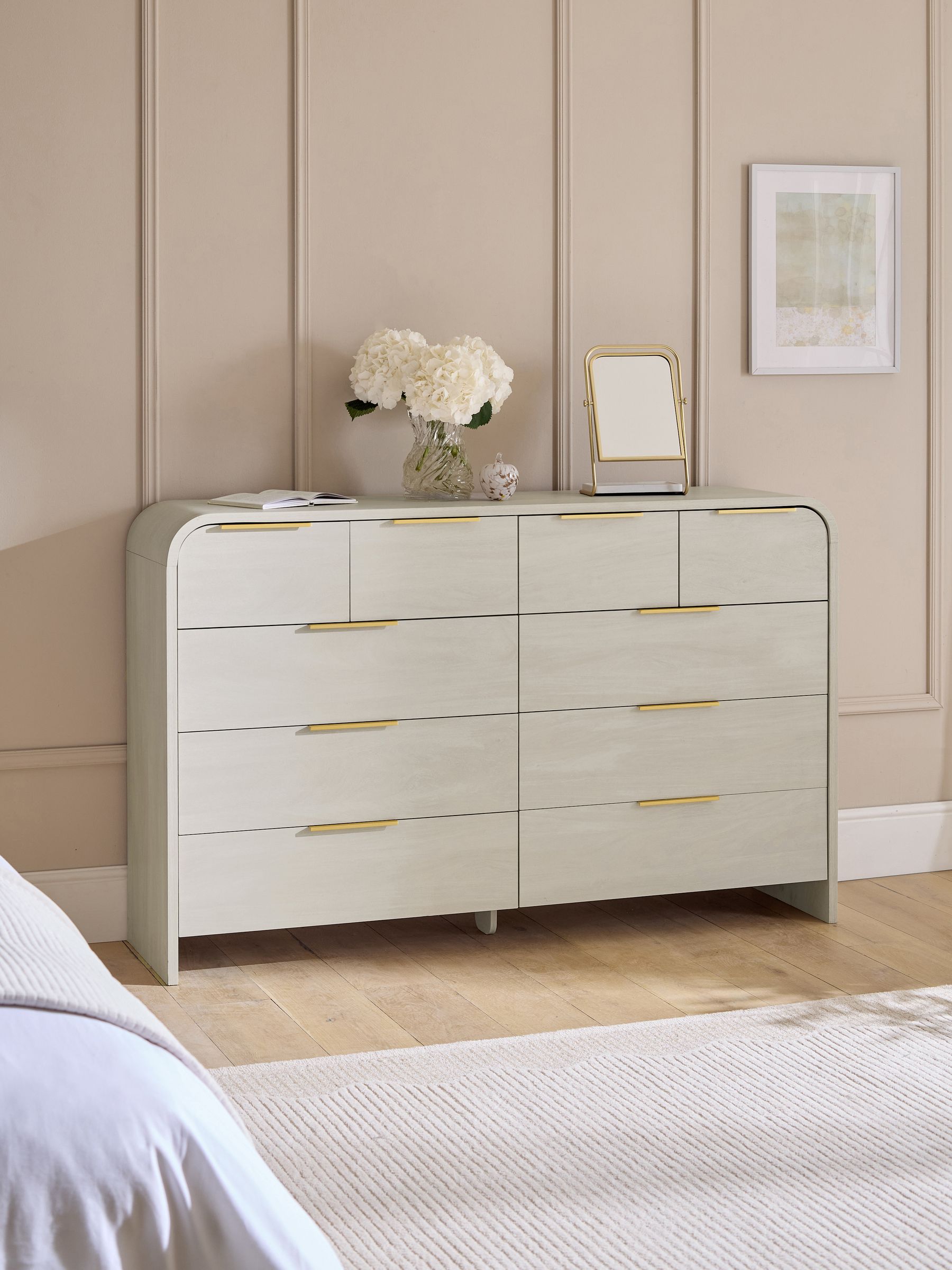 Buy Light Natural Mia Oak Effect 10 Drawer Chest of Drawers from