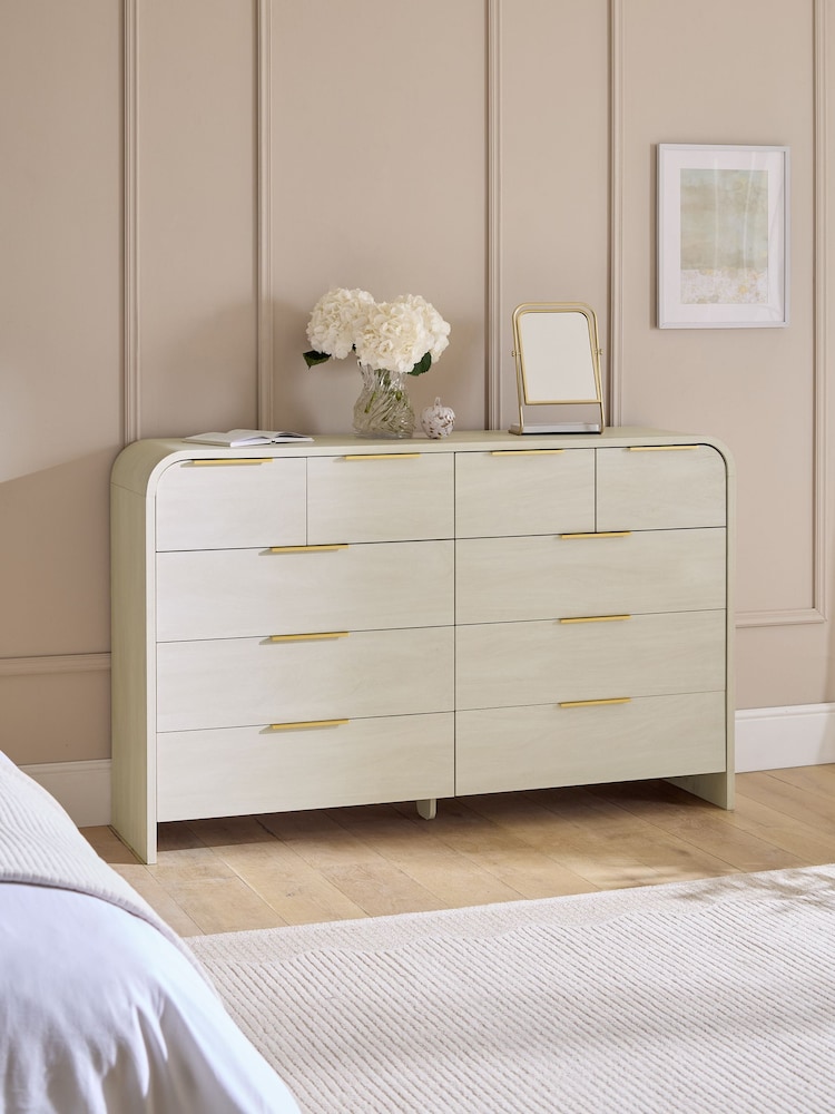 Light Natural Mia Oak Effect 10 Drawer Chest of Drawers - Image 1 of 8
