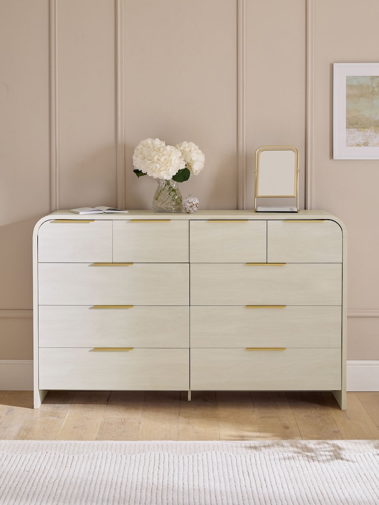 Light Natural Mia Oak Effect 10 Drawer Chest of Drawers - Image 2 of 8