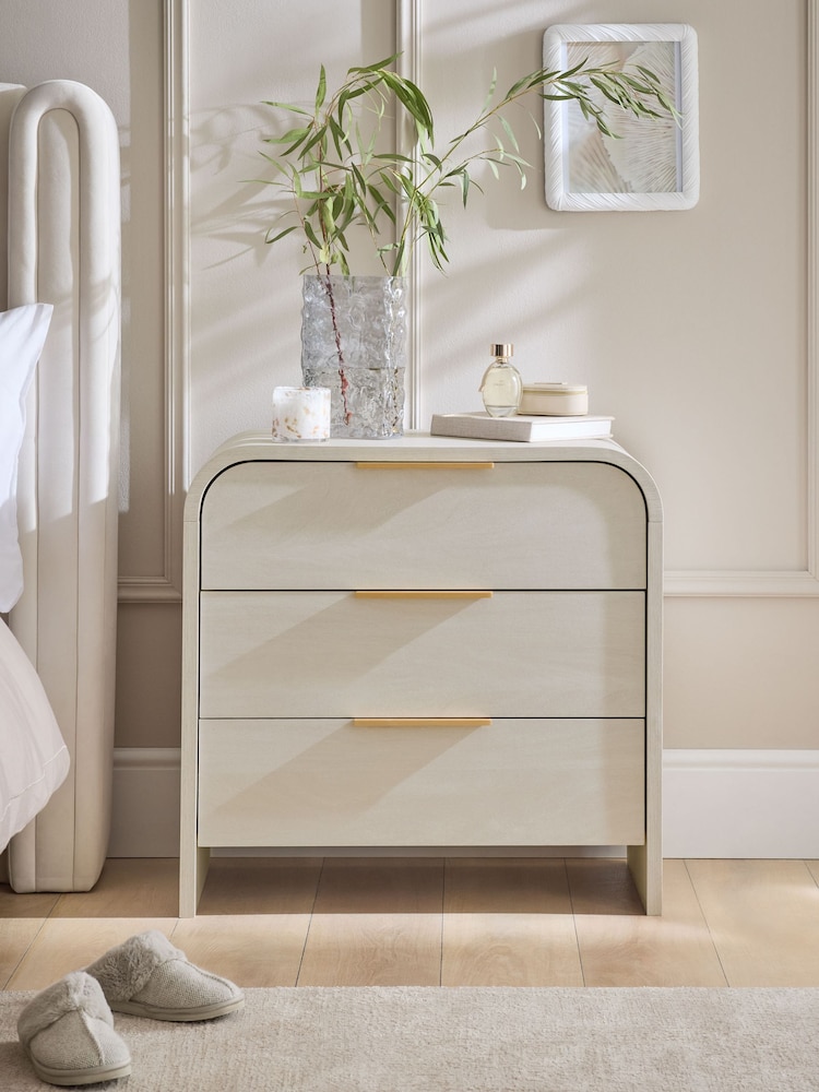 Light Natural Mia Oak Effect Bedside Table - Image 1 of 6