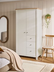 Chalk Malvern Statement Oak Effect Double, 3 drawers Wardrobe - Image 1 of 9