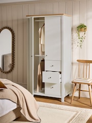 Chalk Malvern Statement Oak Effect Double, 3 drawers Wardrobe - Image 2 of 9