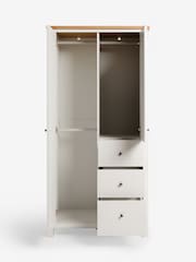 Chalk Malvern Statement Oak Effect Double, 3 drawers Wardrobe - Image 8 of 9