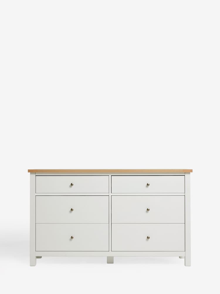 Chalk Malvern Paint Effect 6 Drawer Wide Chest of Drawers - Image 1 of 6