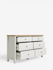 Chalk Malvern Paint Effect 6 Drawer Wide Chest of Drawers - Image 2 of 6