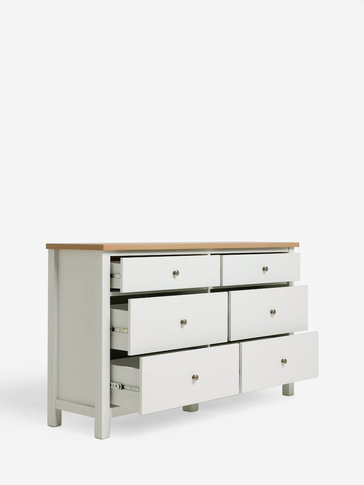Chalk Malvern Paint Effect 6 Drawer Wide Chest of Drawers - Image 2 of 6